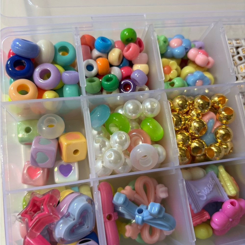 New Friendship Bracelets Colorful Charms With Storage Box Clear Plastic